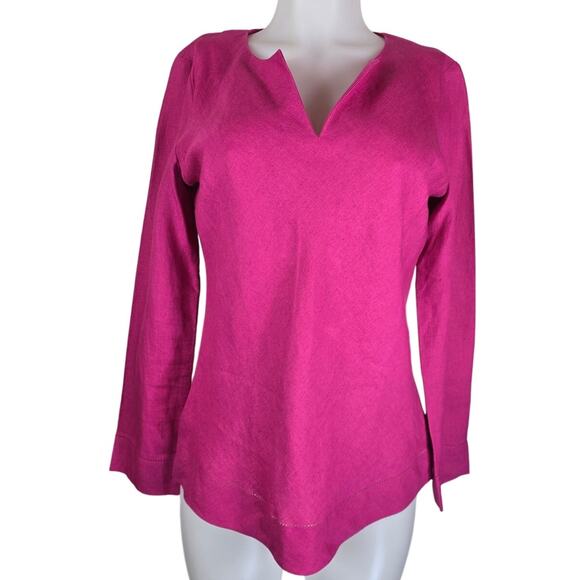 Brooks Brothers 100% Irish Linen Pink Business Casual Women's Blouse 6 - Picture 1 of 4